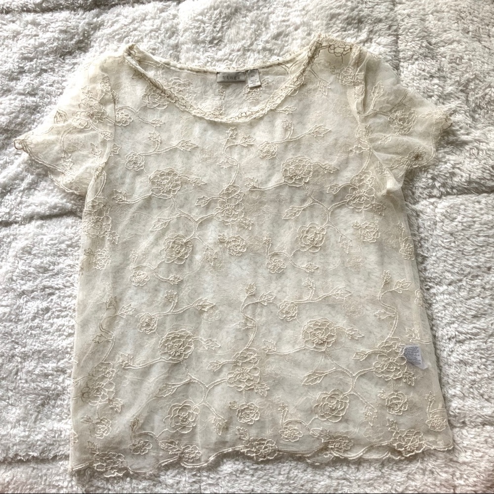 Nordstrom Hinge Sheer Lace Top - Picture 6 of 8